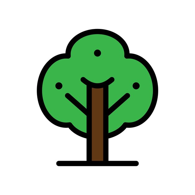 Icono de árbol de diseño plano simple vectorial