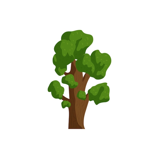 Icono de árbol en estilo de dibujos animados aislado en fondo blanco Símbolo de Flora