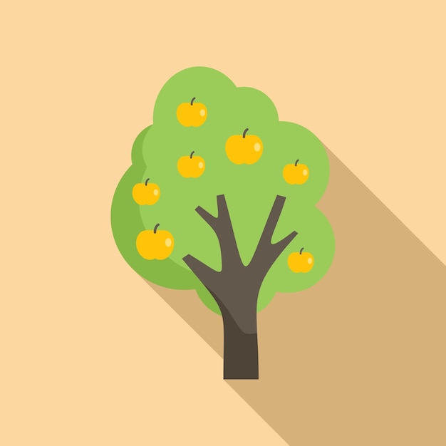 Icono de árbol frutal de manzana vector plano Planta de jardín Floración de cosecha