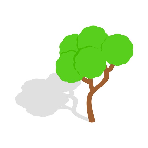 Icono de árbol en ilustración de vector aislado estilo isométrico 3d