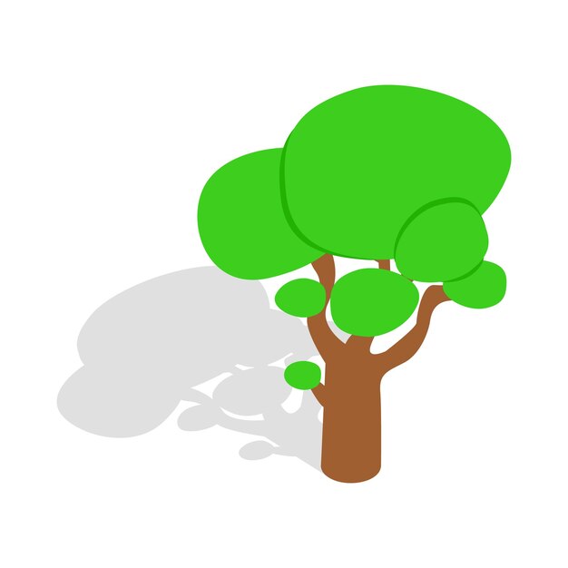 Icono de árbol en ilustración de vector aislado estilo isométrico 3d