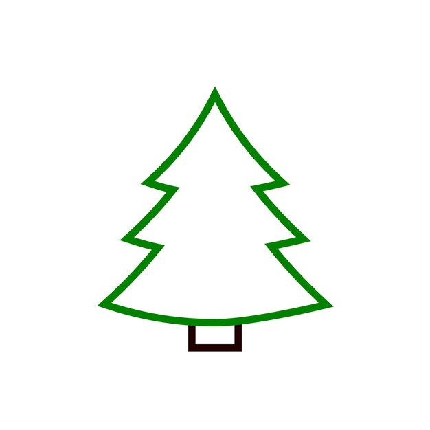 Icono del árbol de Navidad aislado símbolo del abeto de Navidad plantilla de diseño gráfico ilustración vectorial