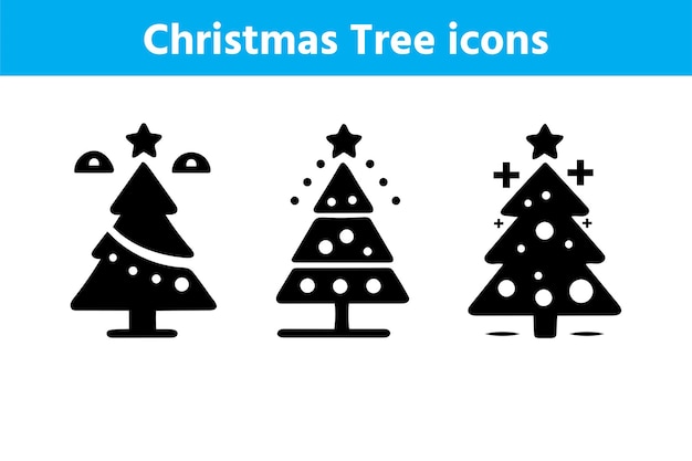 Icono de árbol de Navidad con contorno editable