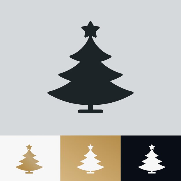 El icono del árbol de Navidad está aislado en el fondo para la tarjeta de felicitación, el cartel de la fiesta, la impresión, la promoción, la venta de Navidad, la decoración del sitio web, el árbol de abeto de vacaciones, el vector 10 eps.