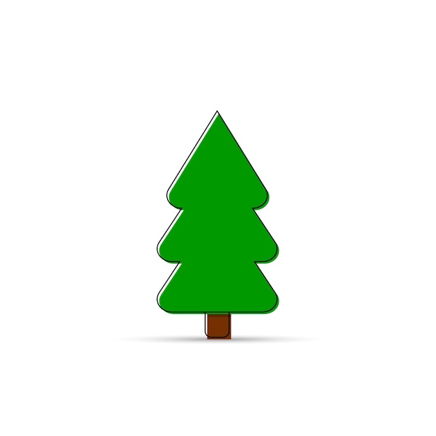 Icono del árbol de Navidad Estampa de diseño de la pegatina de abeto de Navidad Ilustración vectorial