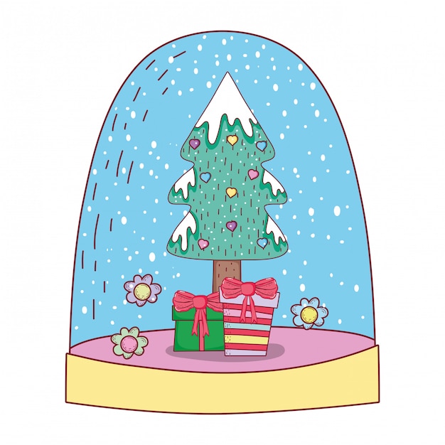 Icono de árbol de navidad feliz