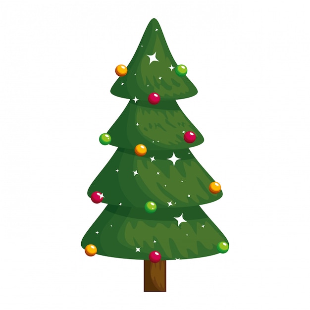 Vector icono de árbol de navidad feliz