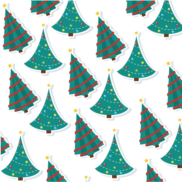 Icono del árbol de Navidad Fondo del patrón Ilustración vectorial