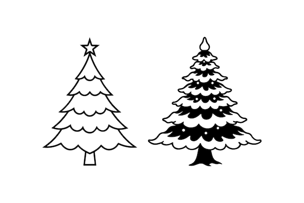 Icono del árbol de Navidad Icono de la silueta del árbol de navidad