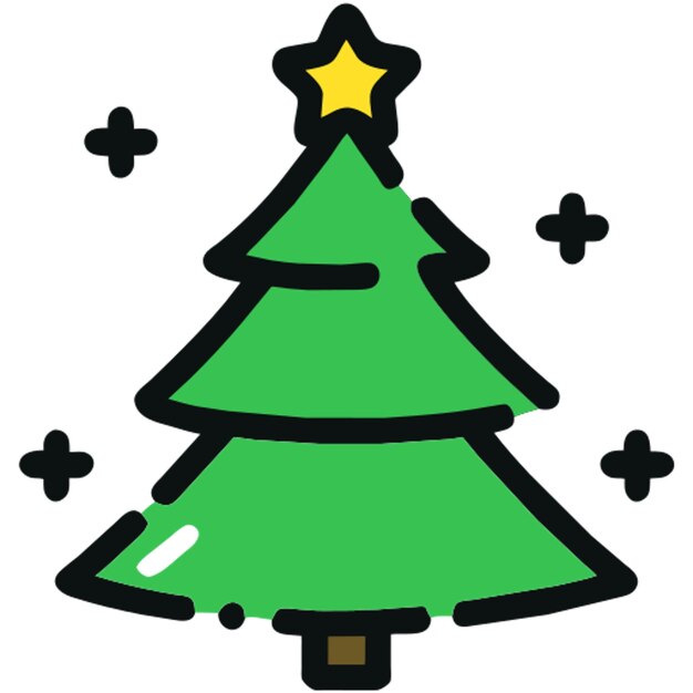 el icono del árbol de navidad línea rota