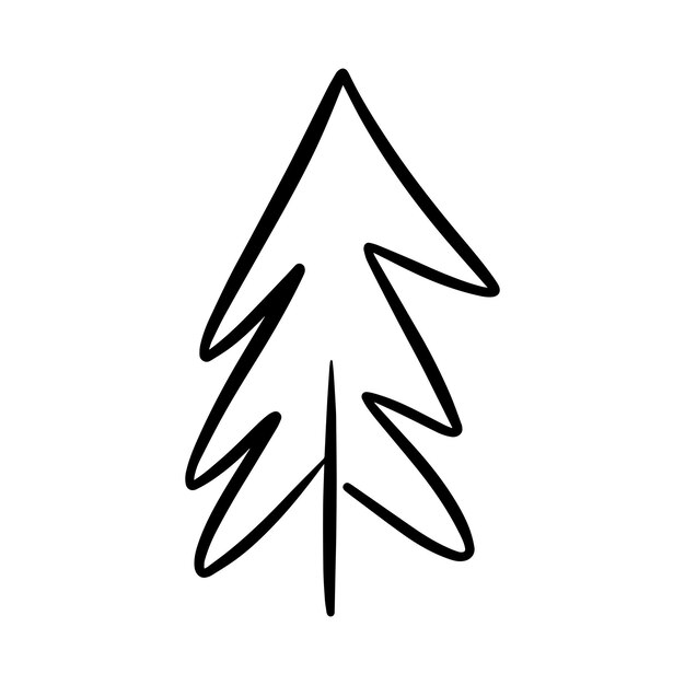 Vector icono de árbol de navidad vector dibujado a mano ilustración del contorno del símbolo de xmas para tarjetas de felicitación e invitación en materiales web e impresos
