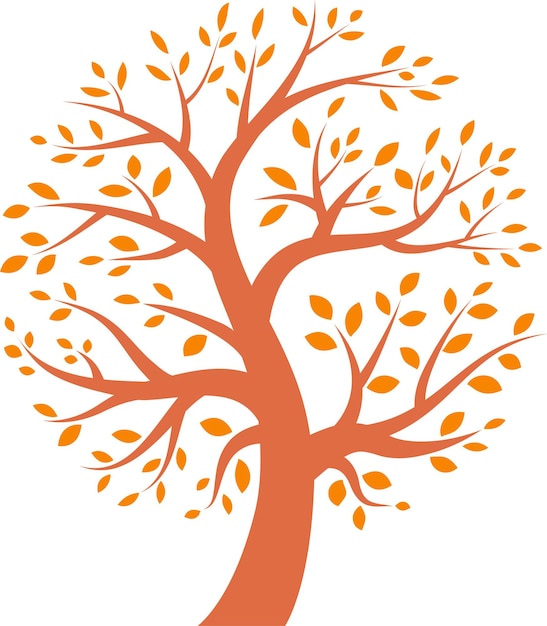 Icono de árbol de otoño, ilustración vectorial