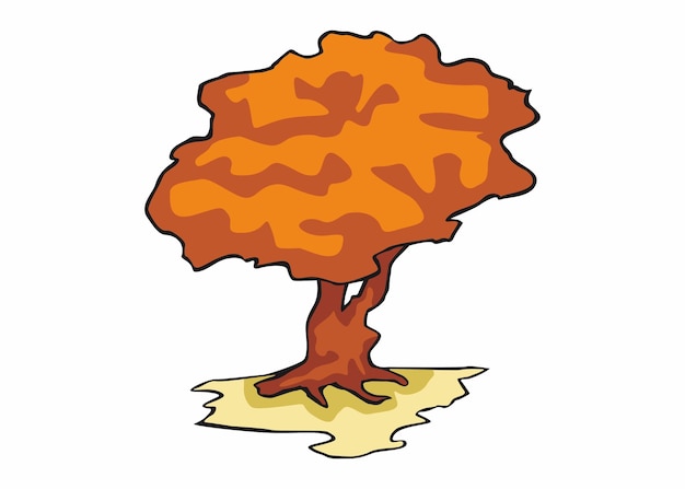 Vector icono de árbol de otoño vector de clipart