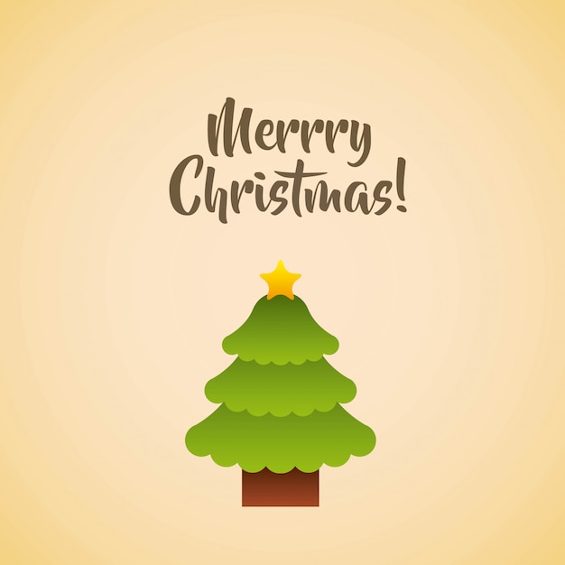 Icono de árbol de pino. Feliz navidad diseño Gráfico vectorial