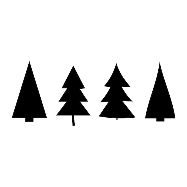 Icono de árbol de pino Ilustración simple del ícono vectorial de árbol de pinos para la silueta de árbol de Navidad de la web