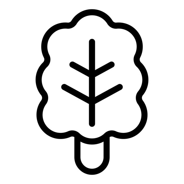 Icono de árbol simplificado sobre fondo blanco