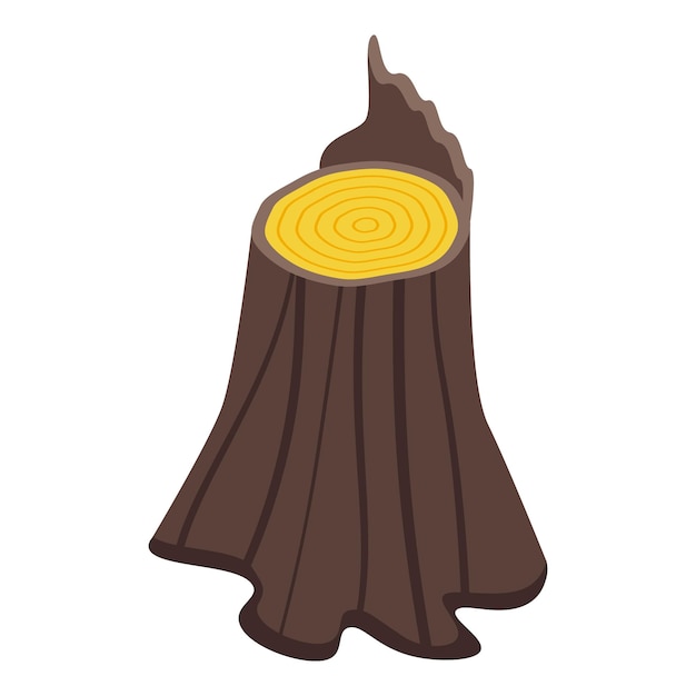 Icono de árbol de tronco Isométrico de icono de vector de árbol de tronco para diseño web aislado sobre fondo blanco