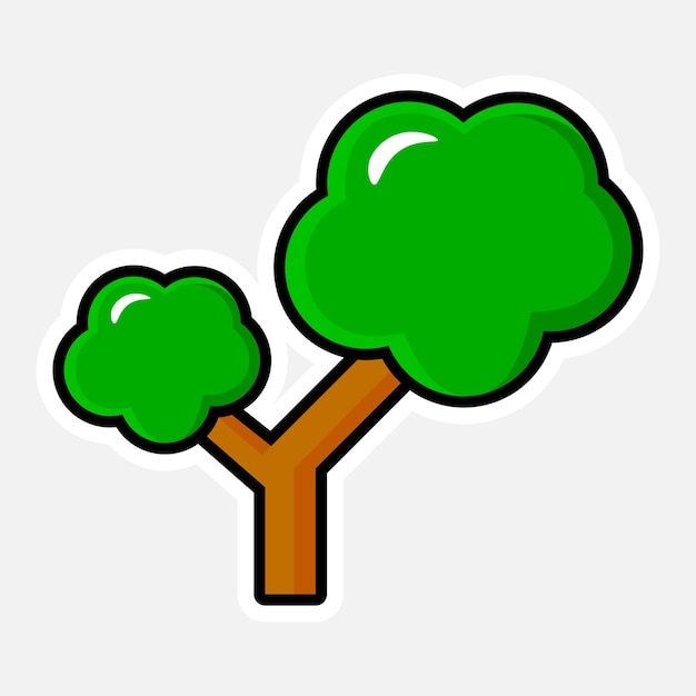 Icono de árbol verde Ilustración vectorial en estilo plano