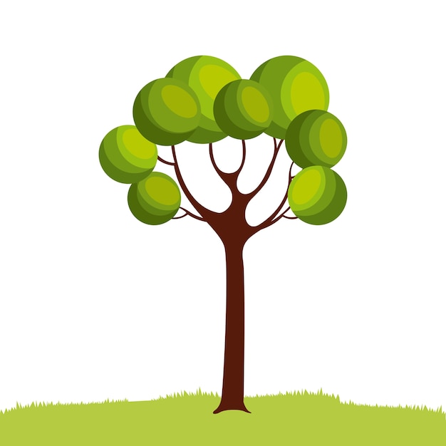 icono de árbol verde sobre fondo blanco