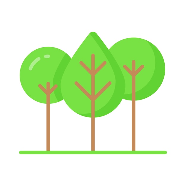 Un icono de árboles forestales vector moderno de árboles