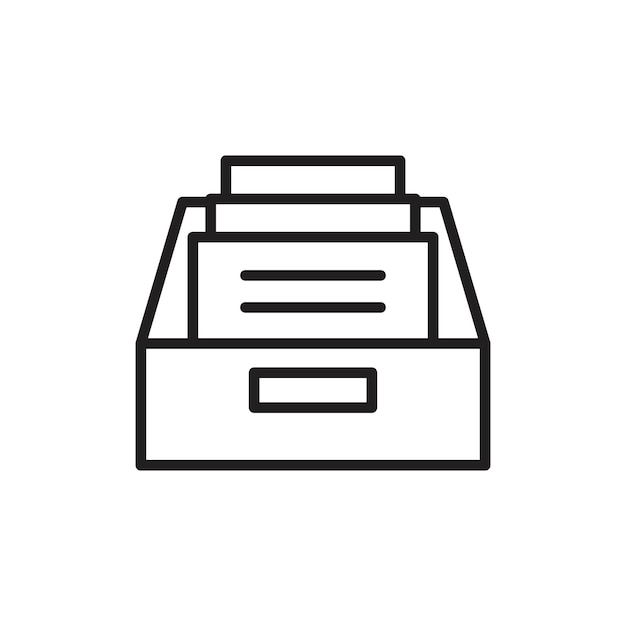 Ícono de archivo Arte plano en blanco y negro aislado