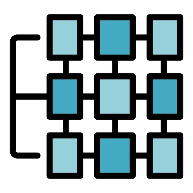 Icono de archivo de datos contorno de archivo de datos icono vectorial de color plano aislado