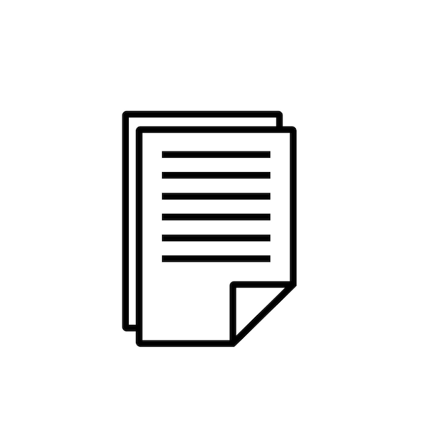 Icono de archivo de documento de contorno