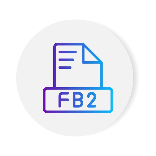 Ícono de archivo de formato de documento Fb2 con contorno de gradiente ilustración vectorial