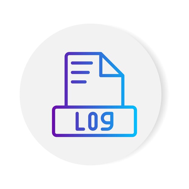 Ícono de archivo de formato de documento de registro con contorno de gradiente ilustración vectorial