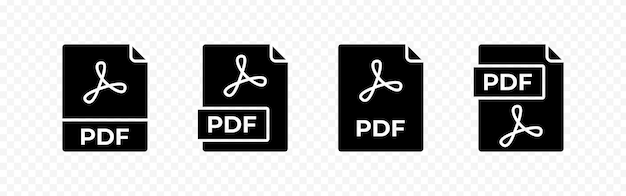 El icono del archivo PDF está aislado en un fondo transparente