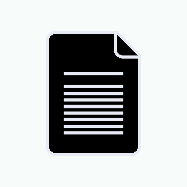 Icono de archivo Vector de símbolo de documento de datos de papel