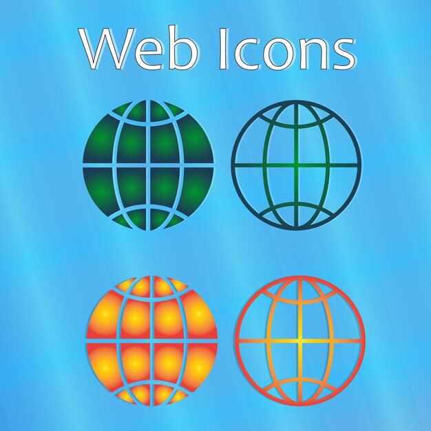 Icono de archivo web y icono de contorno íconos dorados y verdes íconos vectoriales