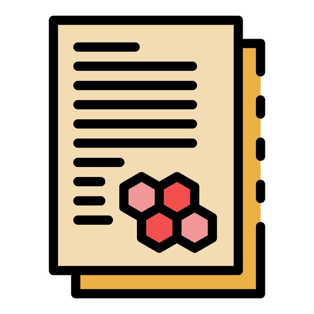 El icono de los archivos de investigación molecular El esquema de los ficheros de investigación molecular El icono vectorial El color del icono es plano y aislado