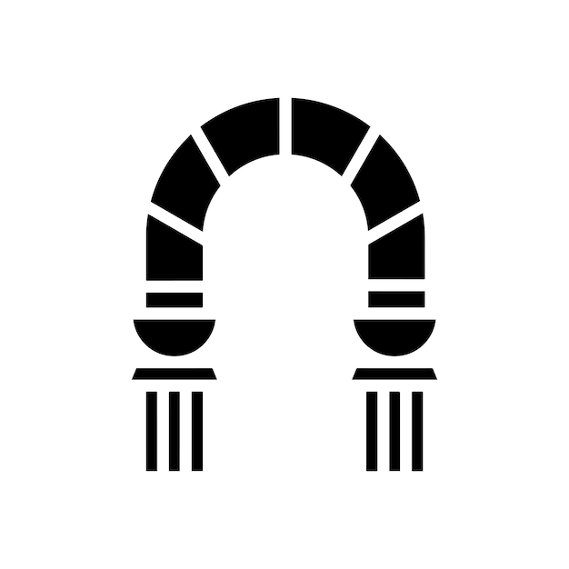 El icono del arco aislado sobre un fondo blanco