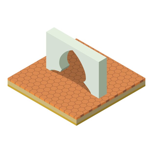 Icono de arco árabe Ilustración isométrica del icono de vector de arco árabe para web