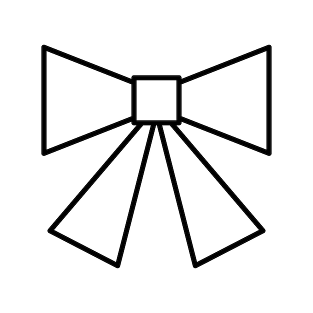 Icono de arco atado dibujado a mano agitando cinta atada en estilo doodle aislado en blanco Vector