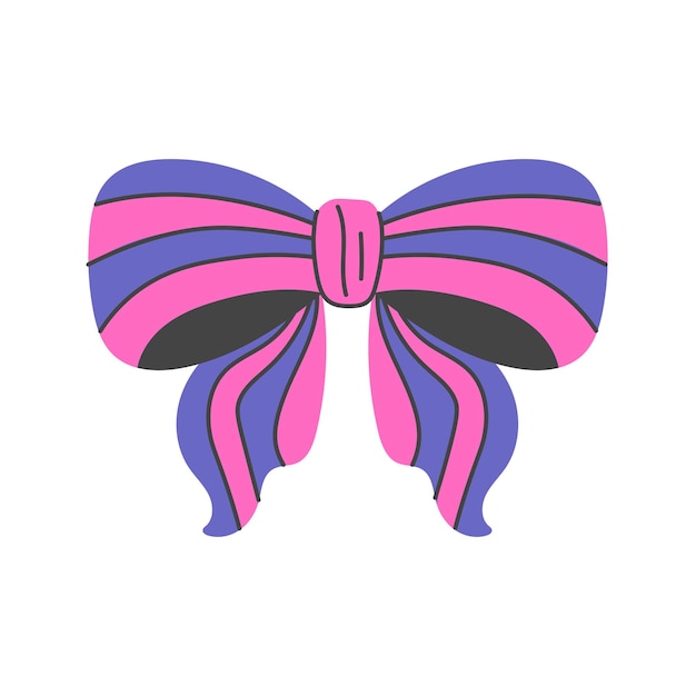 Icono de arco de cinta a rayas púrpura accesorio para el cabello Vintage Y2k