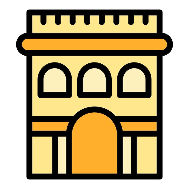 Vector icono del arco de la ciudad de turismo contorno del arco vectorial de la ciudad del turismo icono de color plano aislado