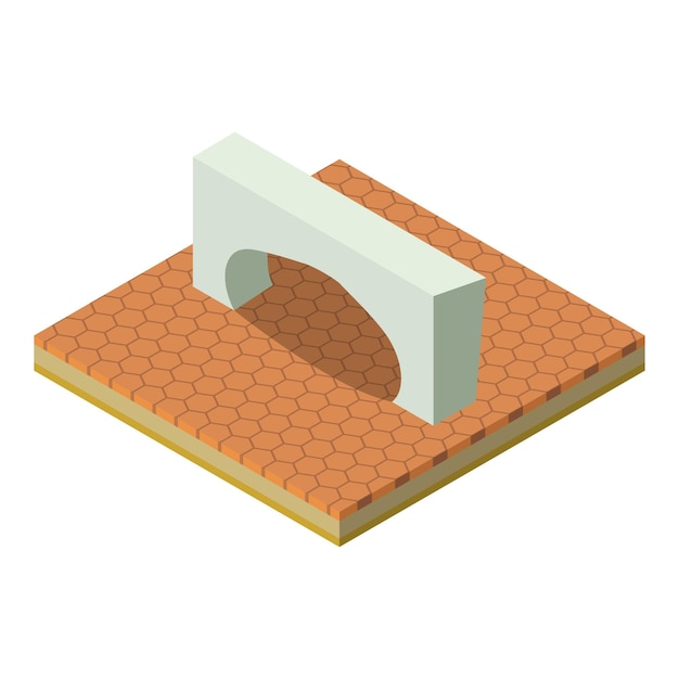Icono de arco de construcción Ilustración isométrica del icono de vector de arco de construcción para web