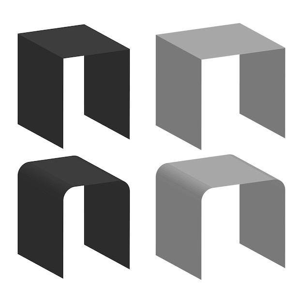 Icono de arco curvo Forma de estructura modular Gráfico de portal de arquitectura Elemento de formación vectorial