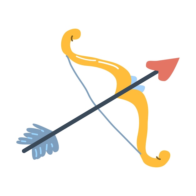 Icono de arco y flecha colorido con diseño minimalista