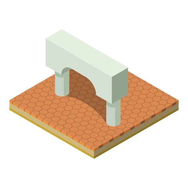 Icono de arco griego Ilustración isométrica del icono de vector de arco griego para web