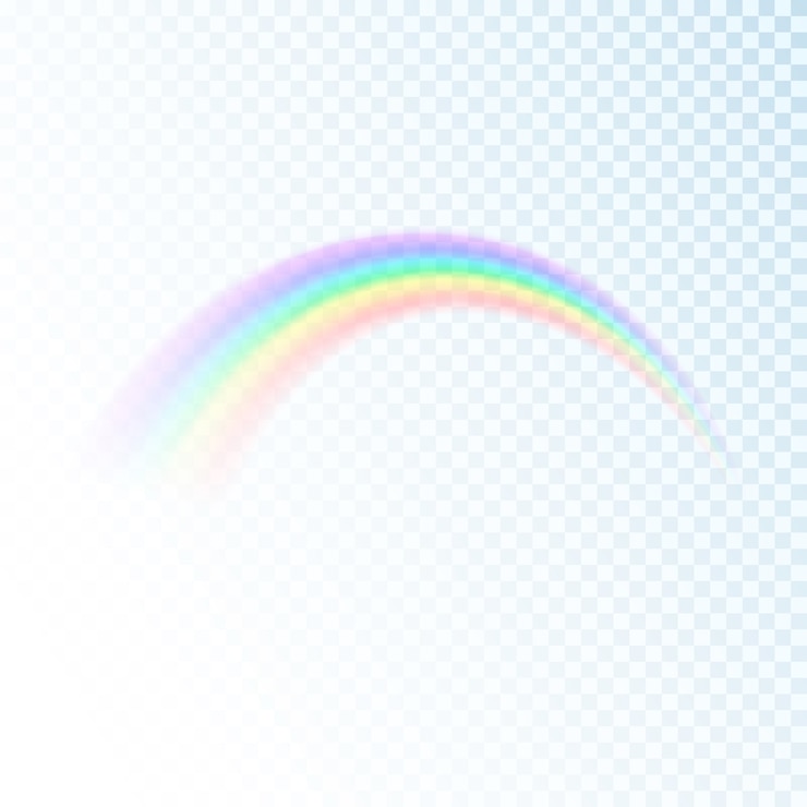 Vector icono de arco iris aislado sobre fondo transparente. espectro de luz solar colorida