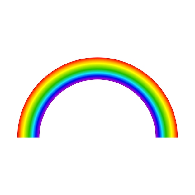 Icono del arco iris Espectro de colores vibrantes Símbolo del tiempo colorido Ilustración abstracta simple