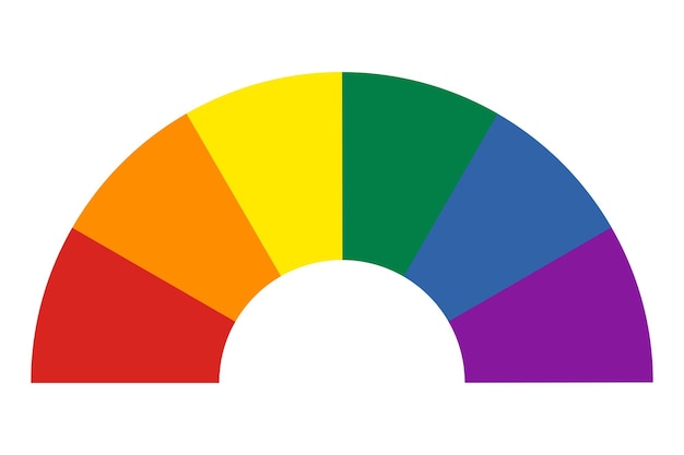 Icono de arco iris con estilo de sector de colores Comunidad de bandera de orgullo Ilustración vectorial