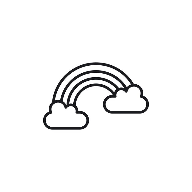 Icono de arco iris de nubes aislado en fondo blanco