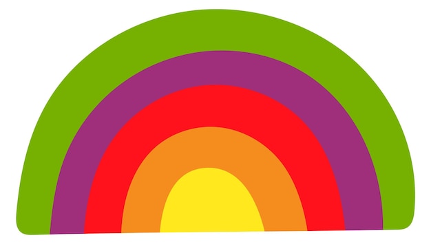 Vector icono del arco iris signo hippie de paz colorido vintage