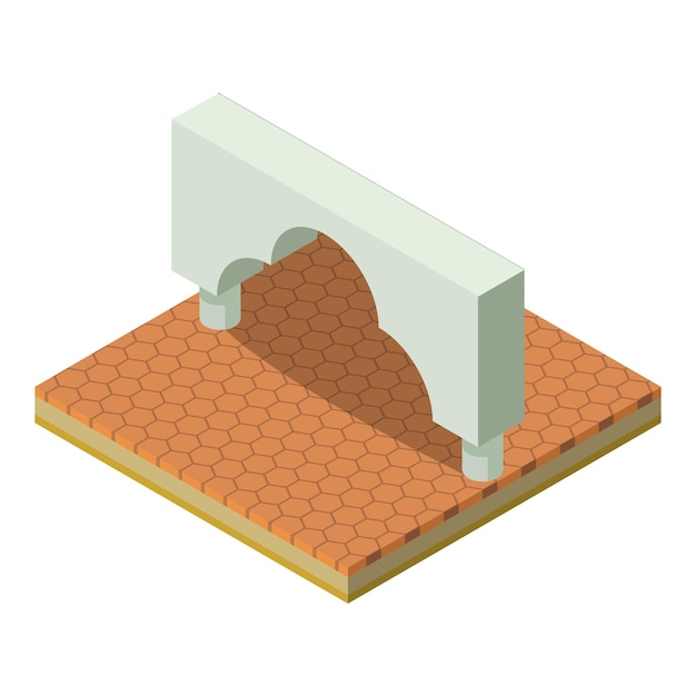 Icono de arco marroquí Ilustración isométrica del icono de vector de arco marroquí para web