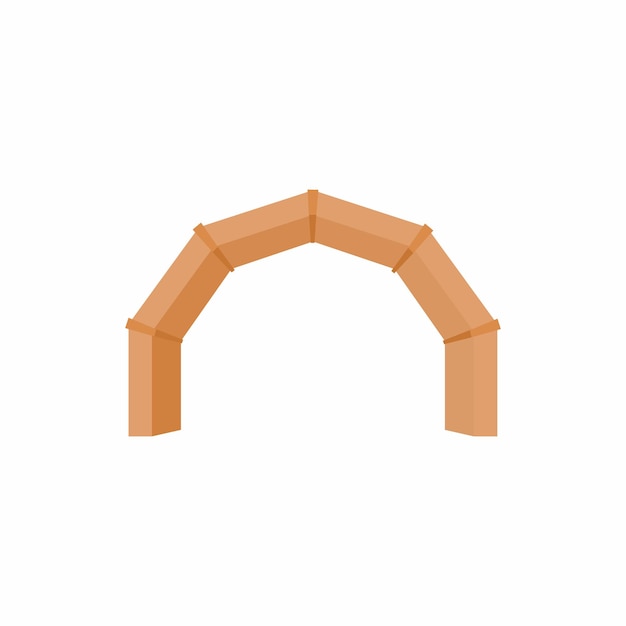 Icono de arco de piedra en estilo de dibujos animados sobre un fondo blanco