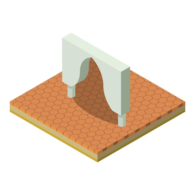 Icono de arco rizado Ilustración isométrica del icono de vector de arco rizado para web